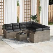 vidaXL Trädgårdsoffset Manuell 9 pcs Ljusgrå, Mörkgrå 55 x 55 x 37 cm