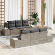 vidaXL Trädgårdsoffset 7 pcs Ljusgrå och mörkgrå 55 x 55 x 37 cm