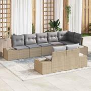 vidaXL Trädgårdsoffset 8 pcs beige och ljusgrå 319 x 154 x 85 cm