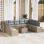vidaXL Trädgårdsoffset 10 pcs beige och ljusgrå 289 x 209 x 85 cm