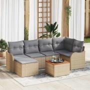 vidaXL Trädgårdsoffset 7 pcs Beige, ljusgrå