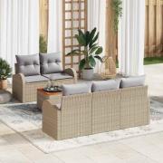 vidaXL Trädgårdsoffset 6 pcs Beige, ljusgrå