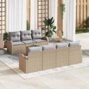 vidaXL Trädgårdsoffset 8 pcs Beige, ljusgrå