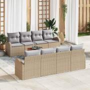 vidaXL Trädgårdsoffset 9 pcs Beige, ljusgrå