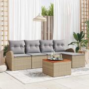 vidaXL Trädgårdsoffset 6 pcs Beige, ljusgrå