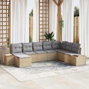 vidaXL Trädgårdsoffset 8 pcs beige och ljusgrå 319 x 209 x 85 cm