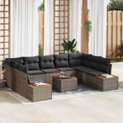 vidaXL Trädgårdsoffset 6 pcs Grå 289 x 209 x 85 cm Poly rattan