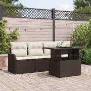 vidaXL Trädgårdsoffset 5 pcs Brun 100 x 55 x 73 cm Poly rattan