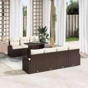 vidaXL Trädgårdsoffset 8 pcs Brun 100 x 55 x 73 cm Poly rattan
