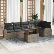 vidaXL Trädgårdsoffset 7 pcs Grå 100 x 55 x 73 cm Poly rattan