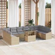 vidaXL Trädgårdsoffset 11 pcs Beige och Ljusgrå 100 x 55 x 73 cm