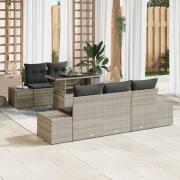vidaXL Trädgårdsoffset 6 pcs Ljusgrå och mörkgrå 100 x 55 x 73 cm