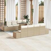vidaXL Trädgårdsoffset med kudde 7 pcs Beige, Kräm 100 x 55 x 73 cm