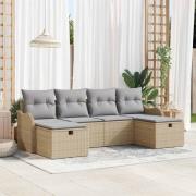 vidaXL Trädgårdsoffset 6 pcs beige och ljusgrå 231 x 117 x 85 cm
