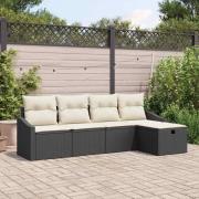 vidaXL Trädgårdsoffset 5 pcs Svart 233 x 117 x 85 cm Poly rattan