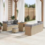vidaXL Trädgårdsoffset Höjdjusterbar 10 pcs Beige konstrotting