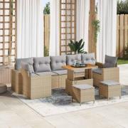 vidaXL Trädgårdsoffset Höjdjusterbar 10 pcs Beige konstrotting