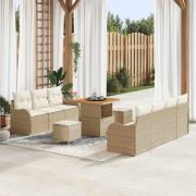 vidaXL Trädgårdsoffset Höjdjusterbar 10 pcs Beige konstrotting