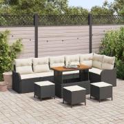 vidaXL Trädgårdsoffset Höjdjusterbar 10 pcs Svart konstrotting