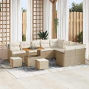 vidaXL Trädgårdsoffset 12 pcs Beige konstrotting