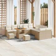 vidaXL Trädgårdsoffset 13 pcs Beige konstrotting