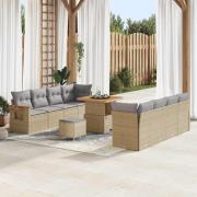 vidaXL Trädgårdsoffset 11 pcs beige och ljusgrå 80 x 80 x 71 cm