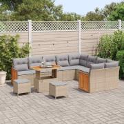 vidaXL Trädgårdsoffset 12 pcs beige och ljusgrå 90 x 55 x 71 cm