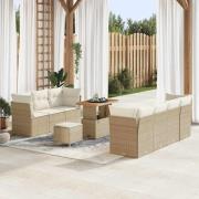 vidaXL Trädgårdsoffset 10 pcs beige och gräddvit 90 x 55 x 71 cm