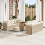 vidaXL Trädgårdsoffset 11 pcs beige och gräddvit 80 x 80 x 71 cm