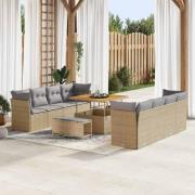 vidaXL Trädgårdsoffset 11 pcs beige och ljusgrå 100 x 100 x 71 cm