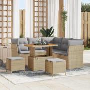 vidaXL Trädgårdsoffset 8 pcs beige och ljusgrå 90 x 55 x 71 cm