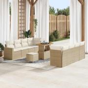 vidaXL Trädgårdsoffset 11 pcs beige och gräddvit 90 x 55 x 71 cm