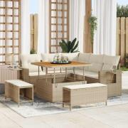 vidaXL Trädgårdsoffset 8 pcs beige och gräddvit 100 x 100 x 71 cm