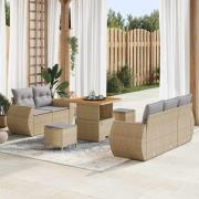 vidaXL Trädgårdsoffset 8 pcs beige och ljusgrå 80 x 80 x 71 cm