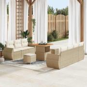 vidaXL Trädgårdsoffset 10 pcs beige och gräddvit 80 x 80 x 71 cm