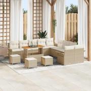 vidaXL Trädgårdsoffset 14 pcs Beige och gräddfärgad 110 x 55 x 71 cm