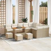 vidaXL Trädgårdsoffset 13 pcs Beige och gräddfärgad 110 x 55 x 71 cm