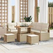 vidaXL Trädgårdsoffset 8 pcs Beige och gräddfärgad 90 x 55 x 71 cm