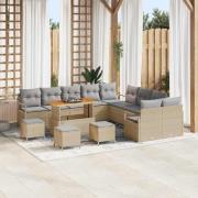 vidaXL Trädgårdsoffset 14 pcs Beige och Ljusgrå 110 x 55 x 71 cm