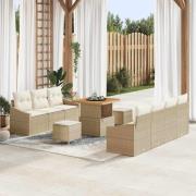 vidaXL Trädgårdsoffset 10 pcs Beige och gräddfärgad 80 x 80 x 71 cm