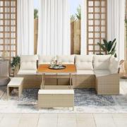 vidaXL Trädgårdsoffset 9 pcs Beige och gräddfärgad 100 x 100 x 71 cm