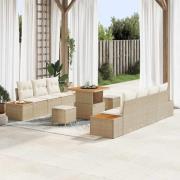 vidaXL Trädgårdsoffset 10 pcs Beige och gräddfärgad 80 x 80 x 71 cm