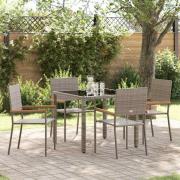 vidaXL Trädgårdsmöbelset 5 pcs Grå 90 x 90 x 75 cm konstrotting
