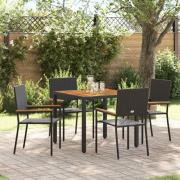 vidaXL Trädgårdsmöbelset 5 pcs Svart, Brun 90 x 90 x 75 cm