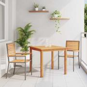 vidaXL Trädgårdsmöbelset 3 pcs Grå Poly rattan