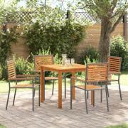 vidaXL Trädgårdsmöbelset 5 pcs Grå Poly rattan
