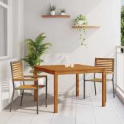 vidaXL Trädgårdsmöbelset 3 pcs Grå Poly rattan