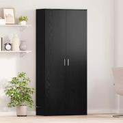 vidaXL Högskåp Svart ek 80 x 35 x 180 cm Konstruerat trä