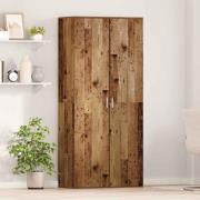 vidaXL Högskåp med hylla Gammalt trä 80 x 39 x 178 cm Konstruerat trä