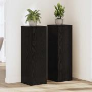 vidaXL Växtställ 2 pcs Svart ek 33 x 33 x 100 cm Konstruerat trä